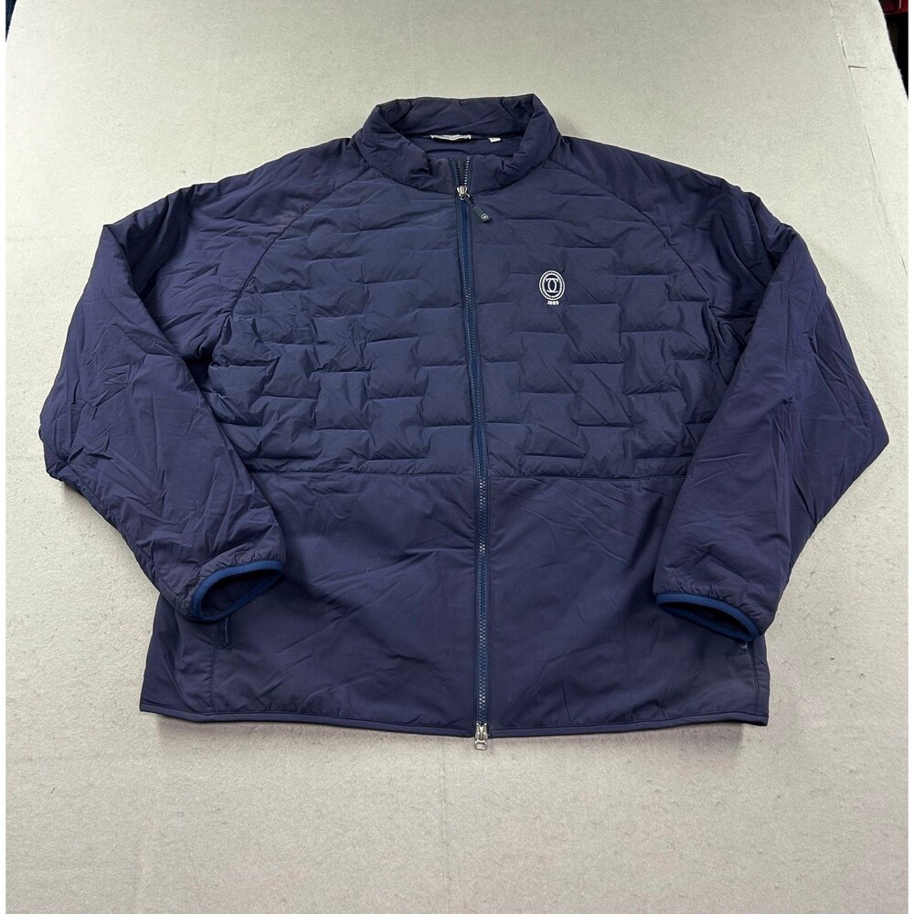 Peter Millar Mens Navy Insulated Front Full Zip Jacket Golf Puffer Jacket XL
